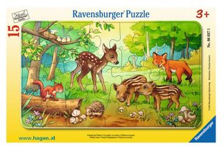 Puzzle 15 Teile Tierkinder des Waldes